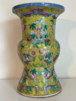 Load image into Gallery viewer, 19th Century Chinese Yellow Floral Butterfly Vase - 1860, from the collection of Mario Buatta
