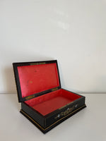 Load image into Gallery viewer, Antique French Napoleon III Box in Brass, Wood, and Mother of Pearl Inlay
