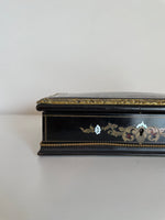 Load image into Gallery viewer, Antique French Napoleon III Box in Brass, Wood, and Mother of Pearl Inlay
