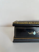 Load image into Gallery viewer, Antique French Napoleon III Box in Brass, Wood, and Mother of Pearl Inlay
