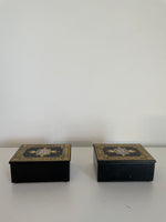 Load image into Gallery viewer, Pair of 19th Century English Etruscan Revival Papier Mache Lidded Boxes
