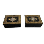 Load image into Gallery viewer, Pair of 19th Century English Etruscan Revival Papier Mache Lidded Boxes
