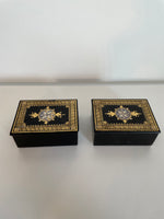 Load image into Gallery viewer, Pair of 19th Century English Etruscan Revival Papier Mache Lidded Boxes
