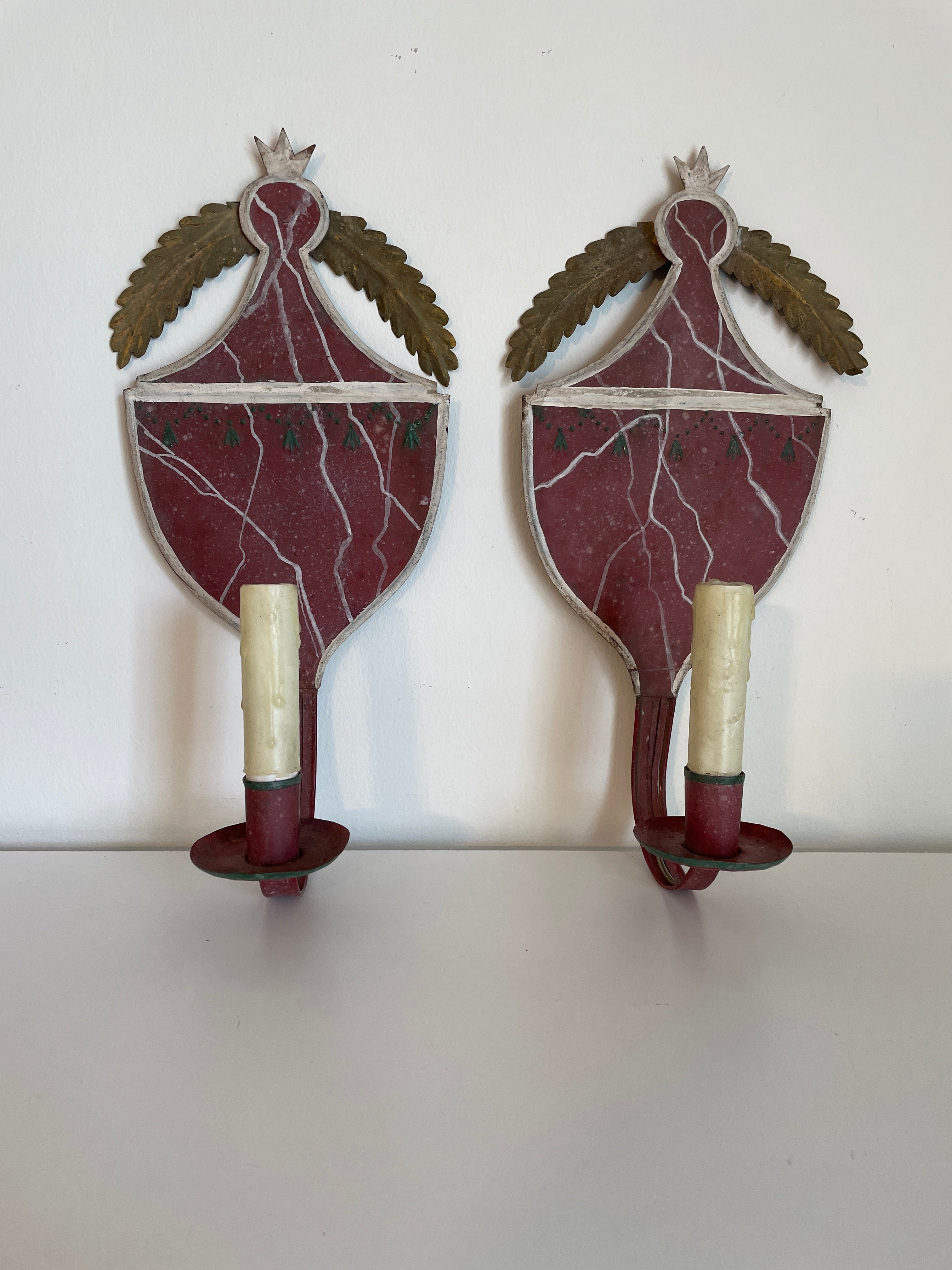 Pair of Tole Sconces