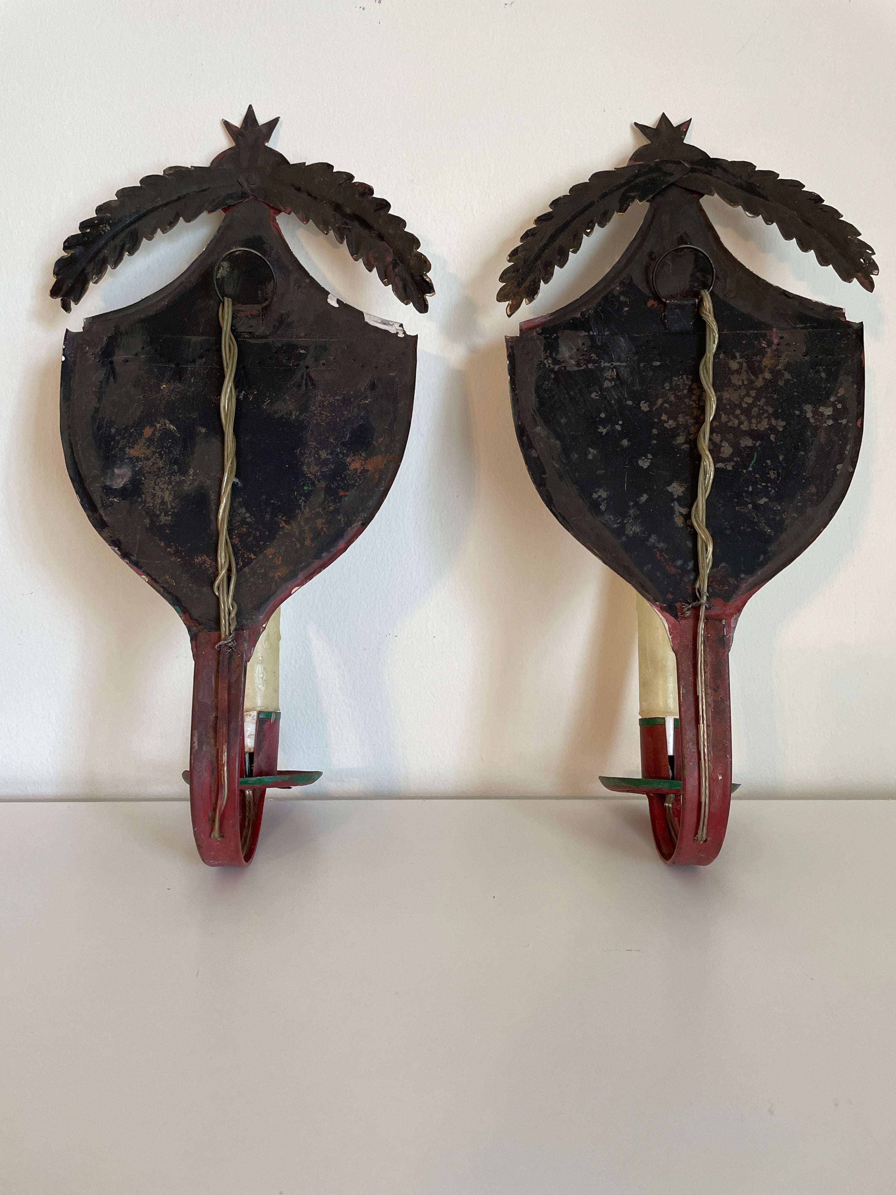 Pair of Tole Sconces