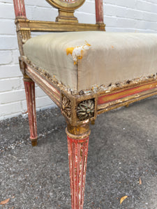 Pair of Stunning Louis XVI Parcel Gilt Lyre Back Chairs