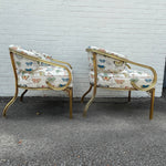 Load image into Gallery viewer, Pair of John Van Koert for Troy Sunshade Cymbal Chairs Newly Upholstered in Butterfly Fabric
