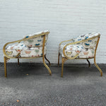 Load image into Gallery viewer, Pair of John Van Koert for Troy Sunshade Cymbal Chairs Newly Upholstered in Butterfly Fabric
