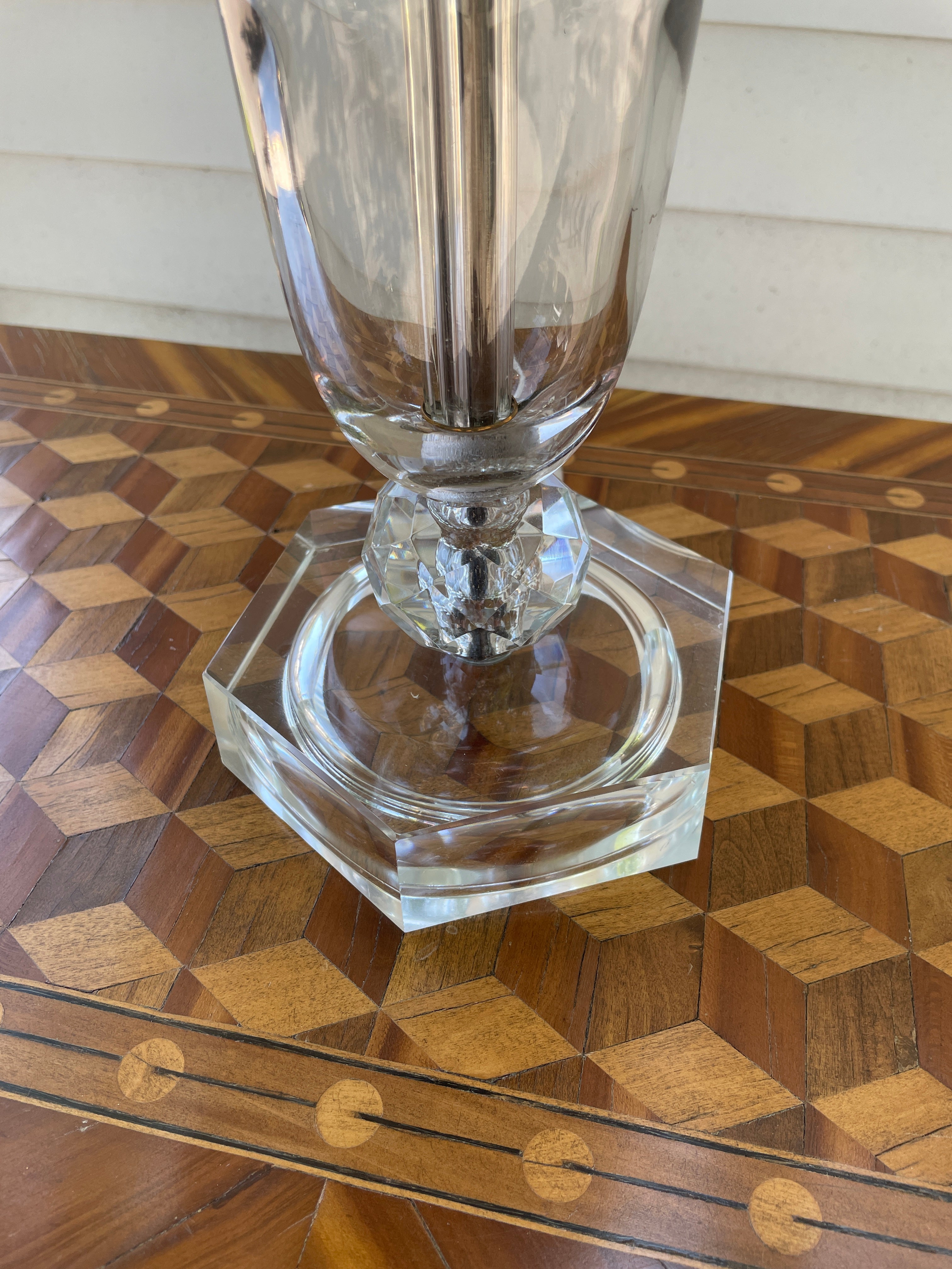 Mid-Century Glass and Crystal Lamp