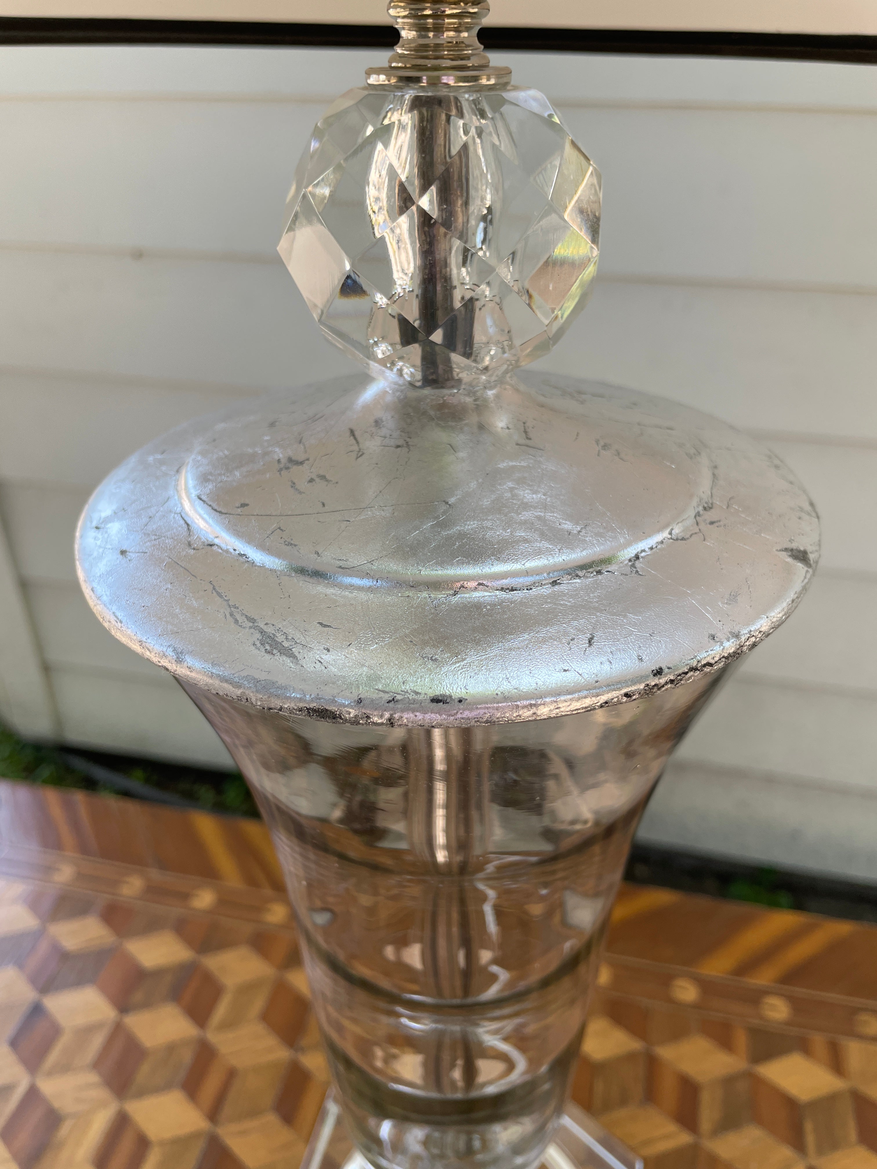 Mid-Century Glass and Crystal Lamp