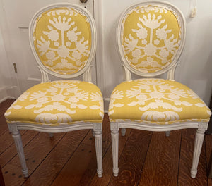 Pair of Antique French Oval-back Chairs