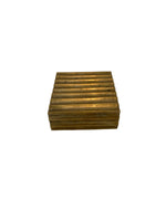 Load image into Gallery viewer, Brass Square Box with Ribbed Lid
