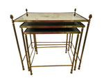 Load image into Gallery viewer, Brass Nesting Tables with Finials
