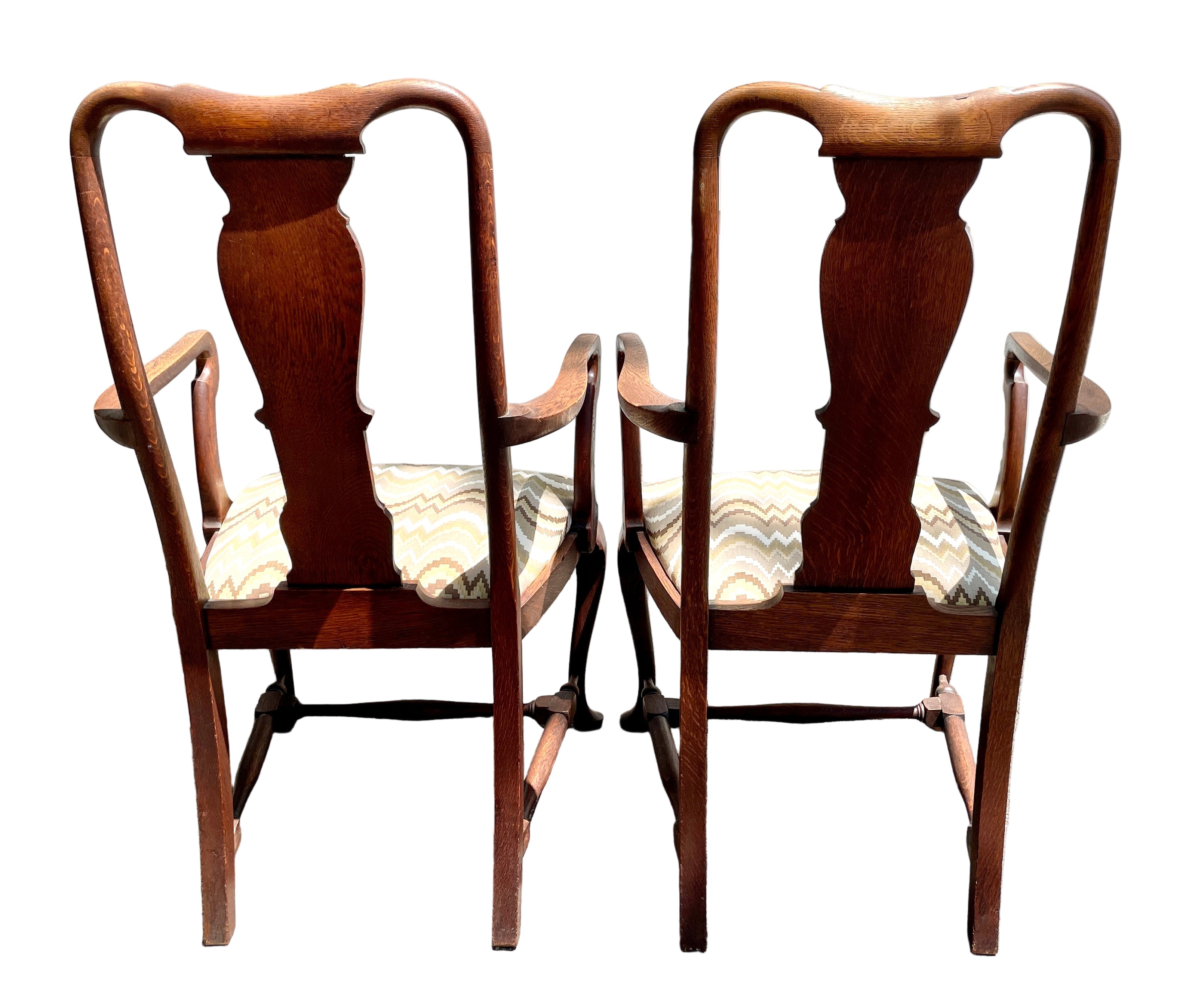 Pair of Queen Anne Style Arm Chairs