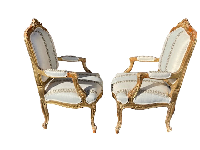 Pair of 19th C. Louis XV Arm Chairs