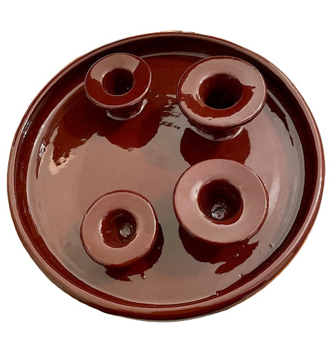 Burgundy Ceramic Candle Holder
