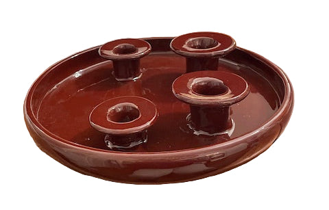 Burgundy Ceramic Candle Holder