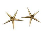 Load image into Gallery viewer, Pair of Mid Century Brass Star Candle Holders
