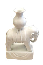 Load image into Gallery viewer, Mid Century Chinoiserie Chic White Ceramic Elephant Candle Holder/Vase
