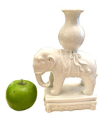 Load image into Gallery viewer, Mid Century Chinoiserie Chic White Ceramic Elephant Candle Holder/Vase
