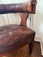 Load image into Gallery viewer, Antique Leather and Oak Desk Chair
