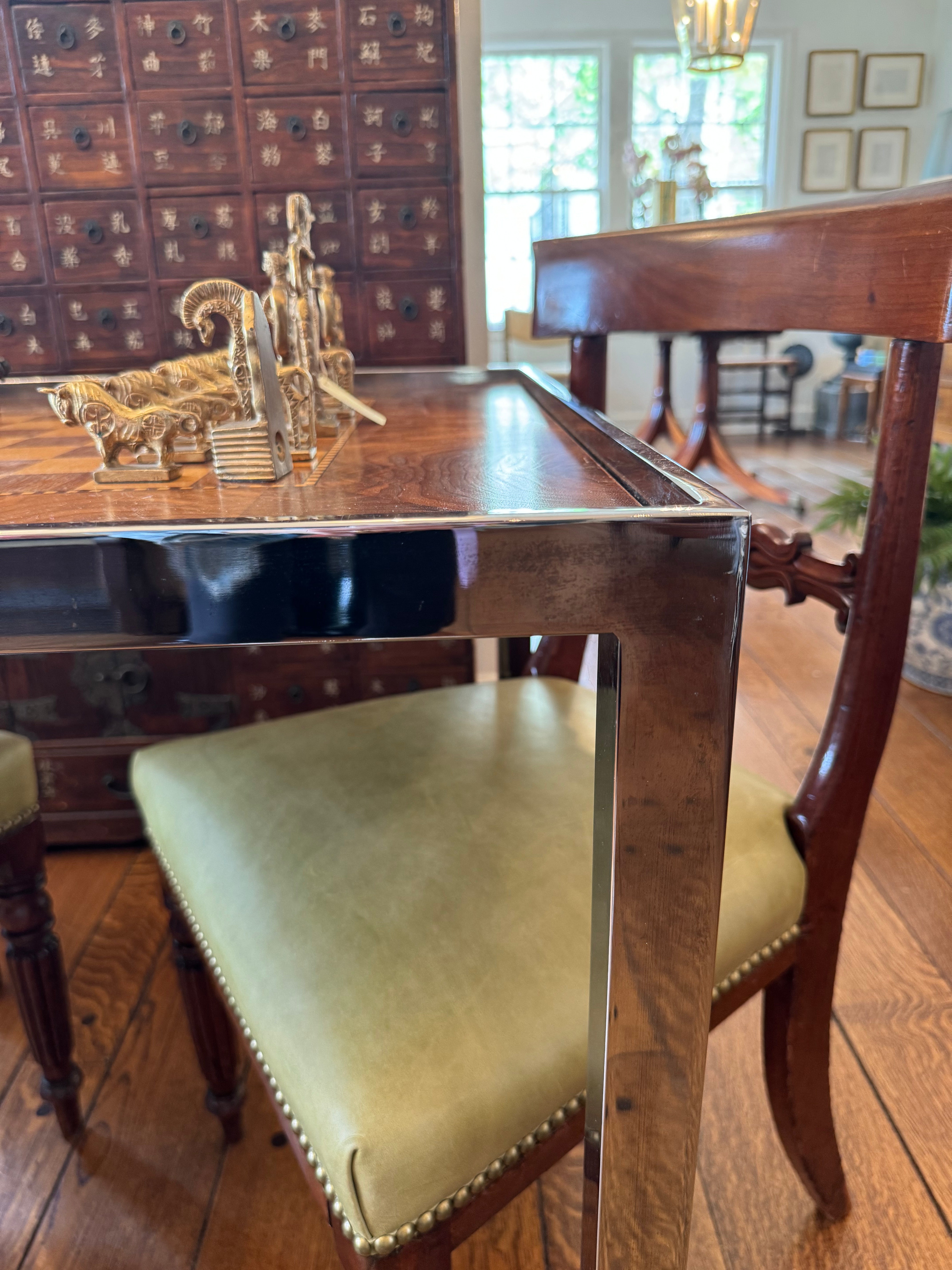 Mid-Century Chrome Games Table; Chess and Backgammon.
