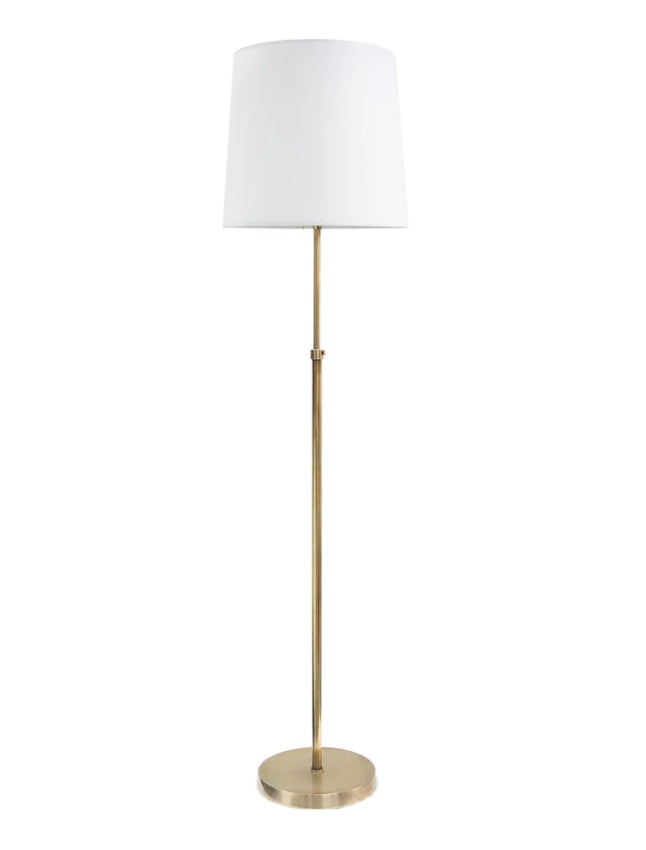 Brass Floor Lamp, Adjustable with Shade