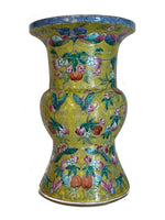 Load image into Gallery viewer, 19th Century Chinese Yellow Floral Butterfly Vase - 1860, from the collection of Mario Buatta
