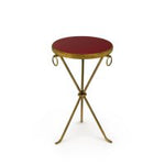 Load image into Gallery viewer, The Lacquer Company red lacquer top drink table with brass
