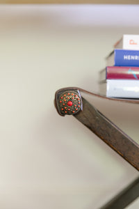 Mid Century Folding Leather Sling Stool