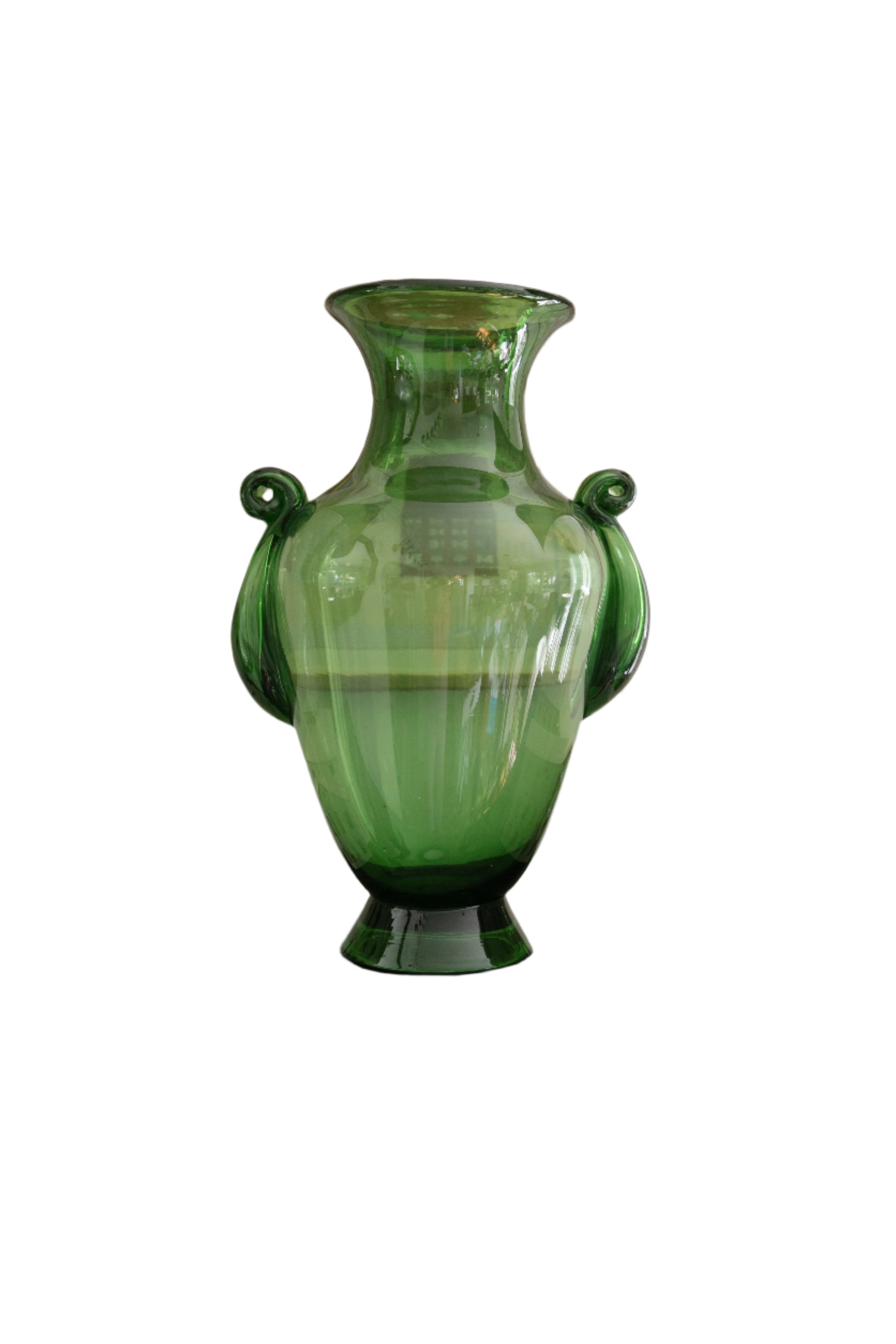 Vintage Large Green Venetian Glass Vase