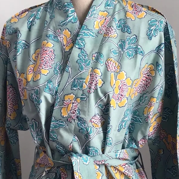 Block Printed Cotton Robes Long Length