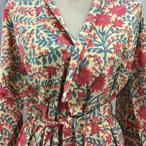Block Printed Cotton Robes Long Length
