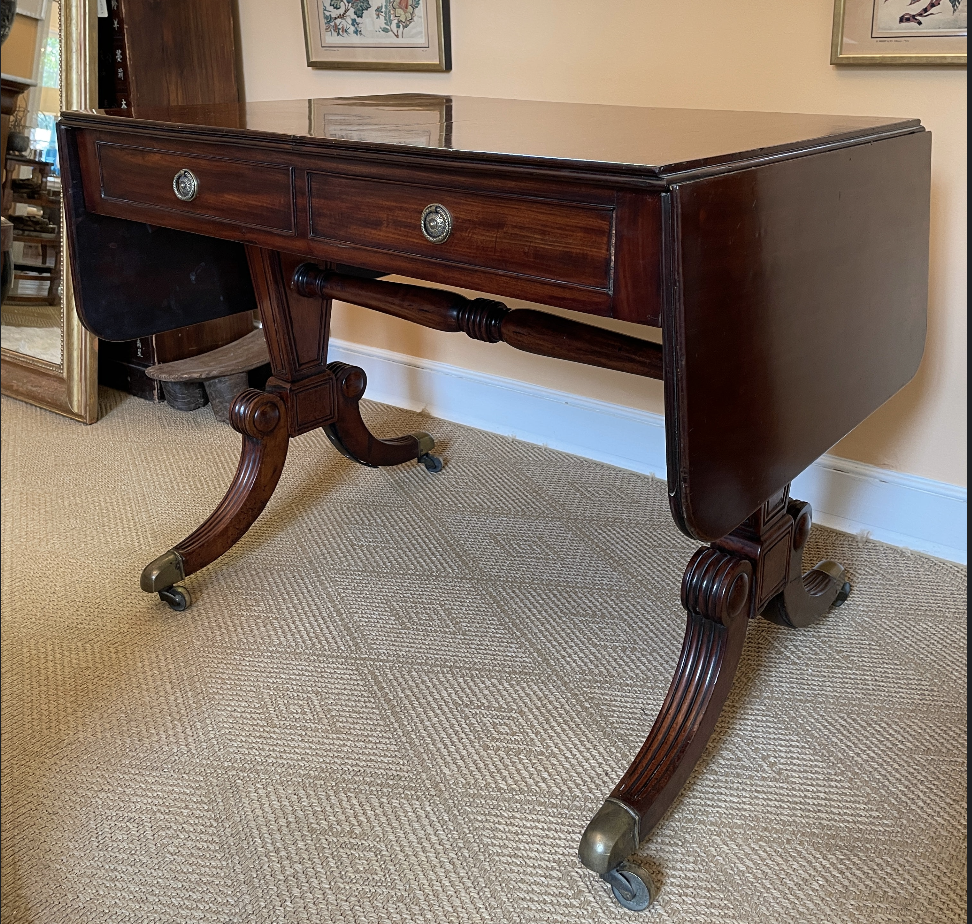 Antique English Regency Sofa Table/ Desk