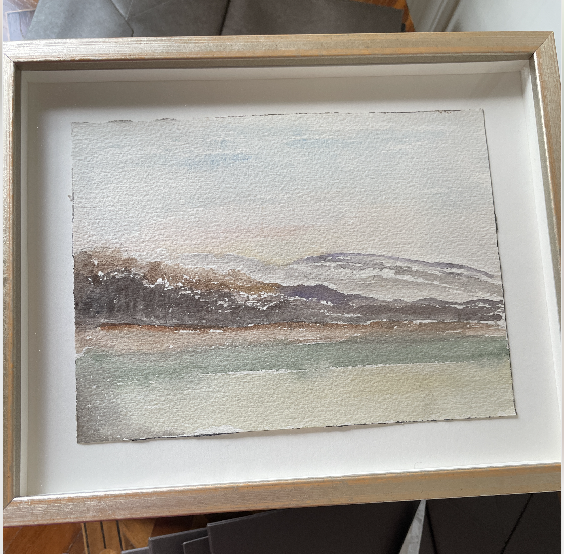 Framed Watercolor Landscape