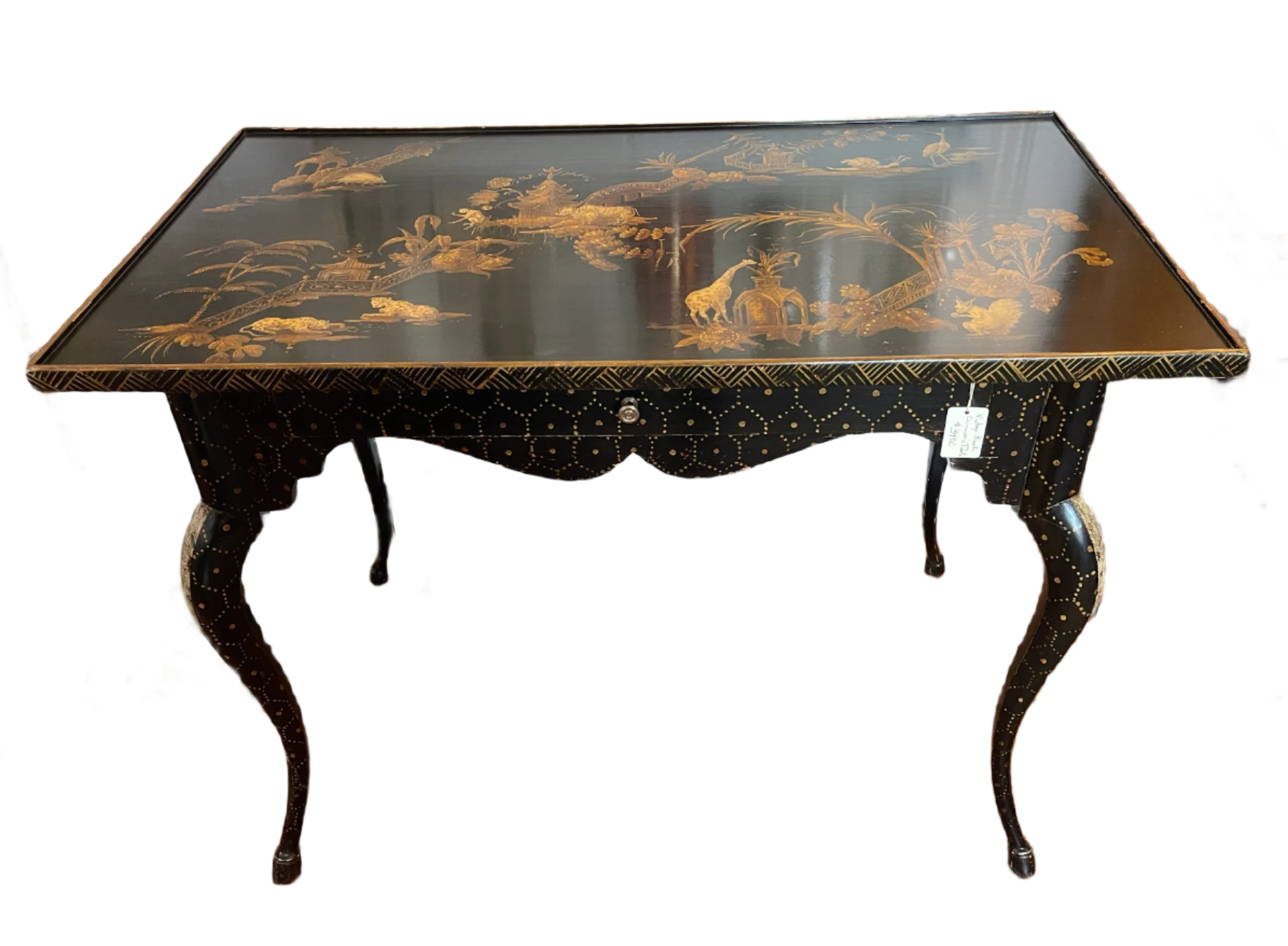 Vintage Black Painted Chinoiserie Table