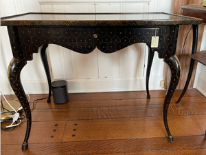 Vintage Black Painted Chinoiserie Table