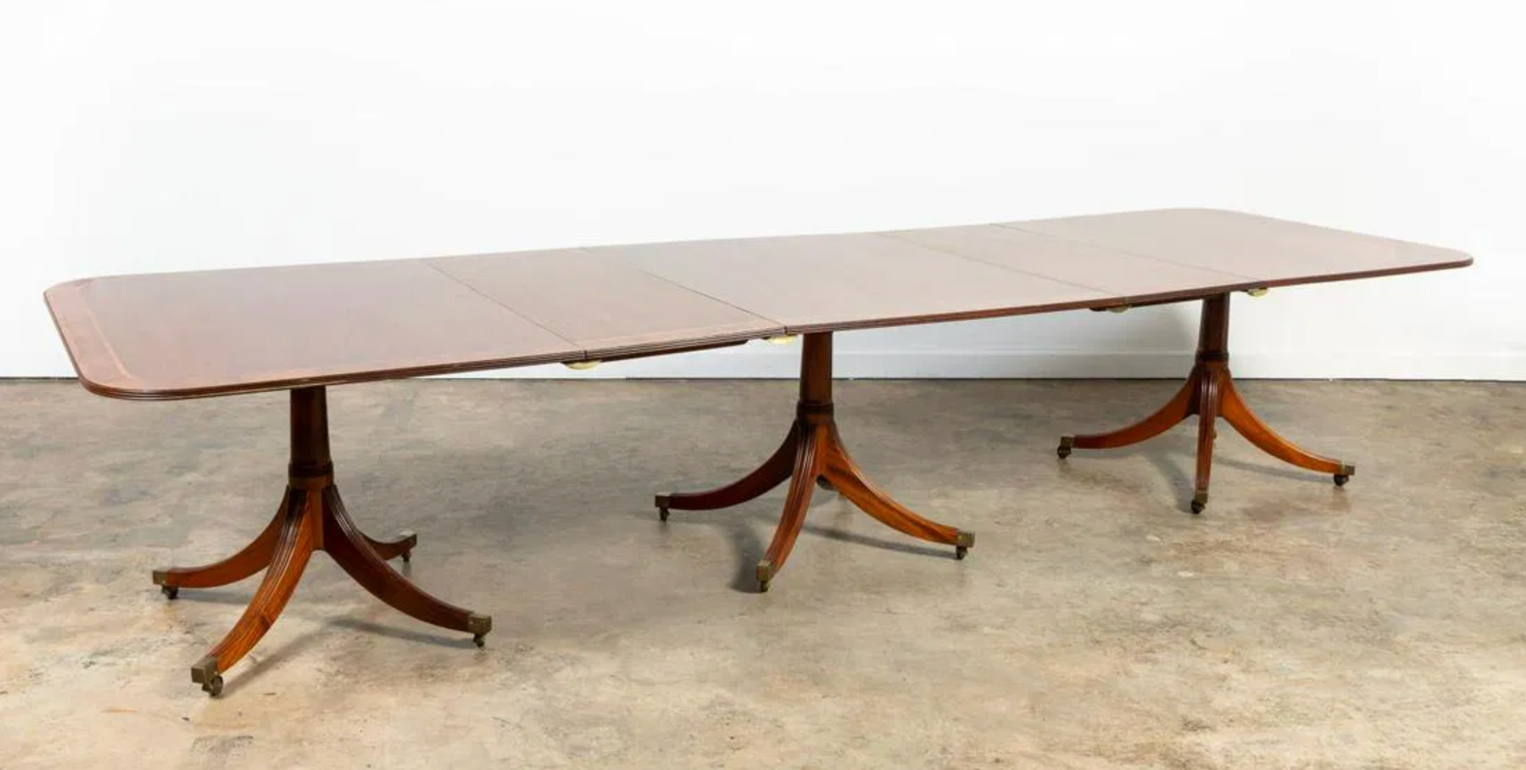 Georgian Style Triple Pedestal Dining Table