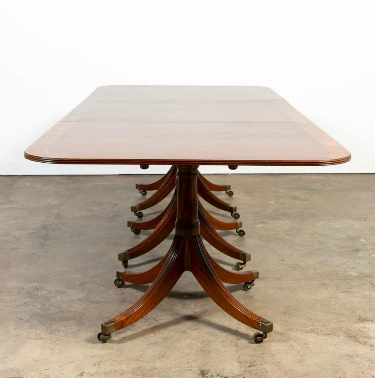 Georgian Style Triple Pedestal Dining Table