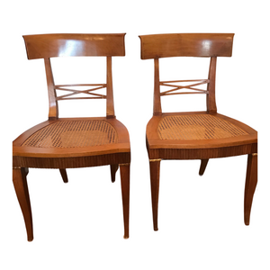 Pair of Antique Italian Side Chairs with Gilt Trim