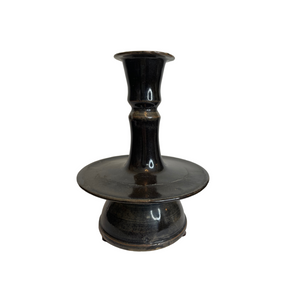 C. 1900 Black Ceramic Candlestick