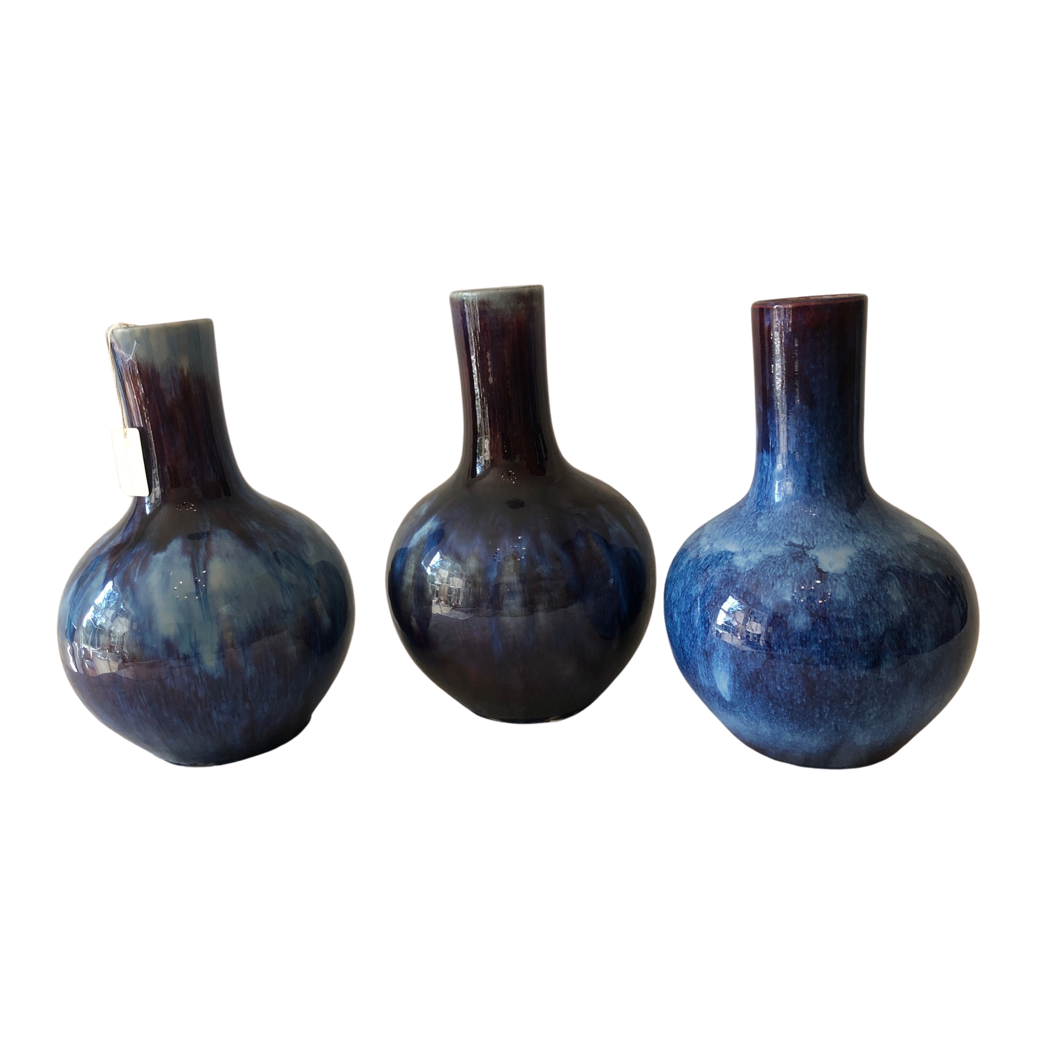 Large Gooseneck Ceramic Vase- Blue