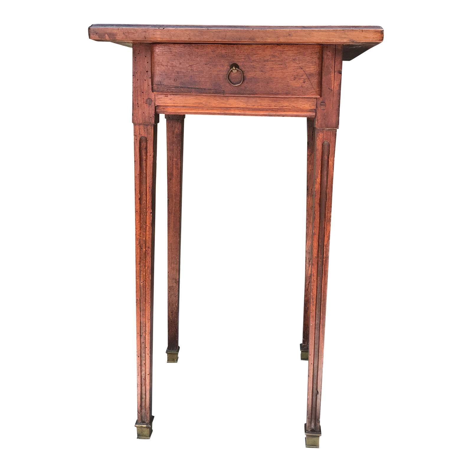 19th Century Walnut Directoire End Table With Drawer