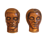 Load image into Gallery viewer, Art Deco Bronze Ceramic Heads of Man and Woman
