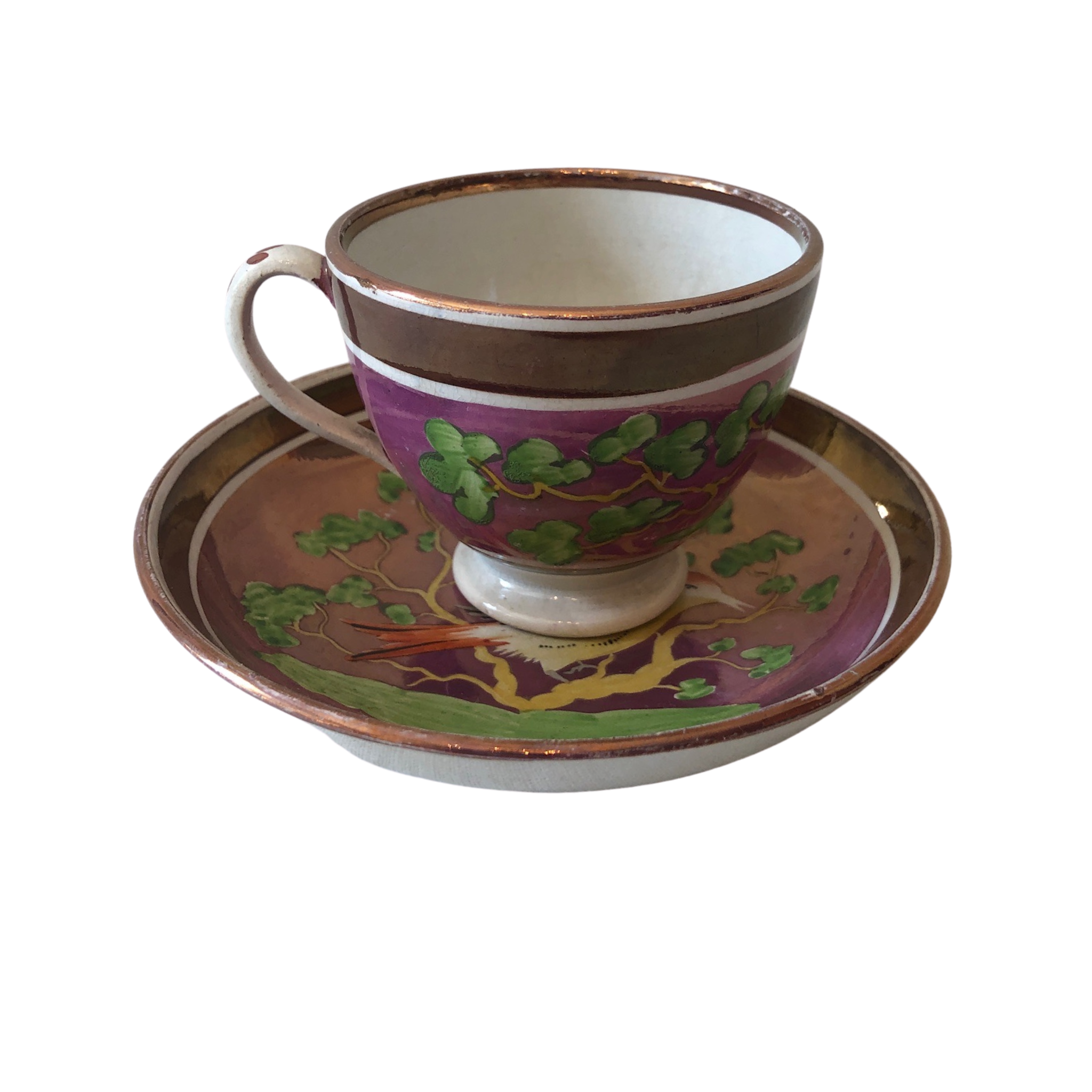 18th Century Lusterware Cup and Saucer