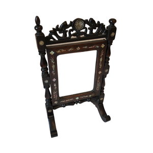 Anglo-Indian Dresser Mirror with Mother of Pearl Inlay (missing Finial)