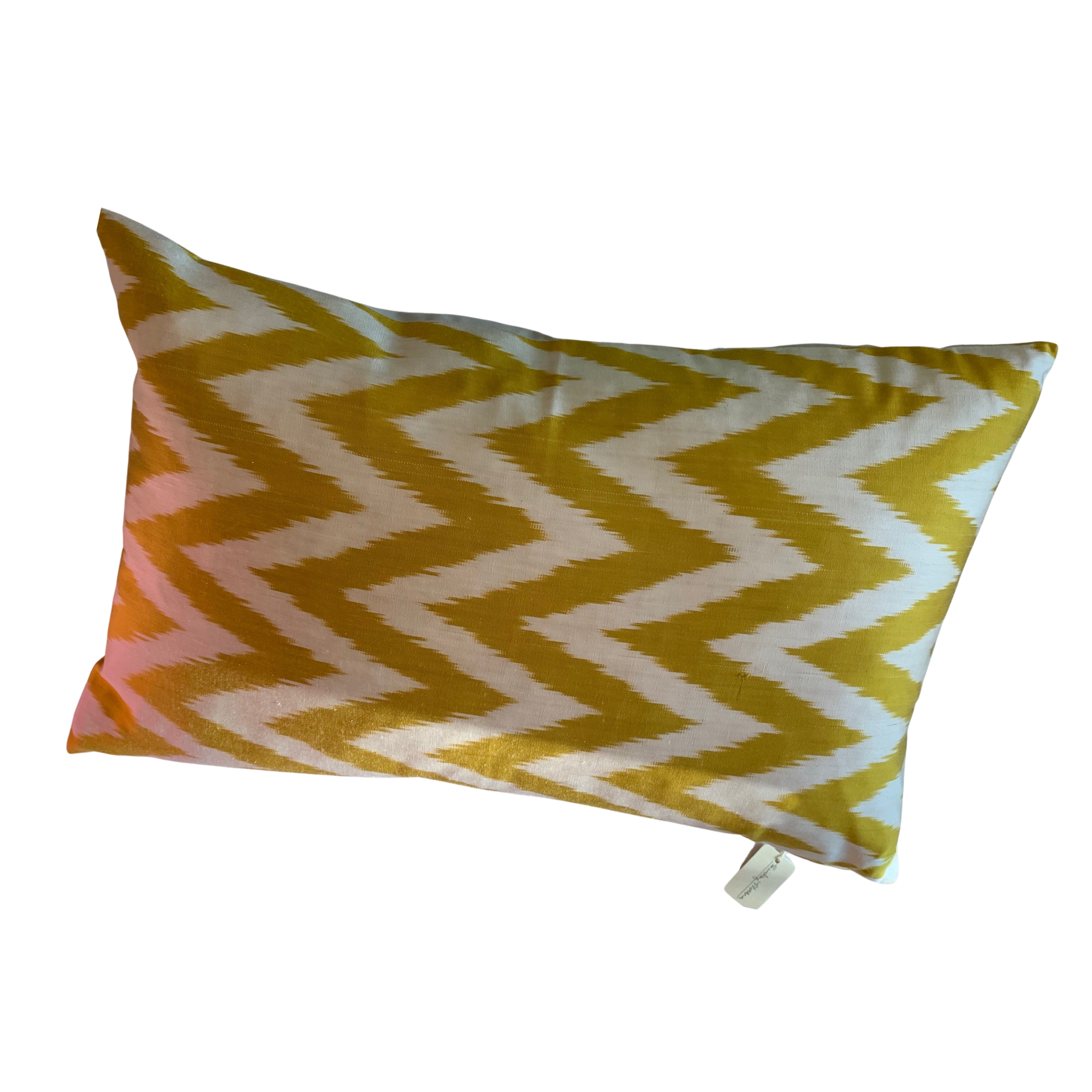 Ikat Pillow with Down Insert- Yellow