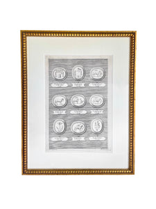 Antique Intaglio Prints with Gold Frames