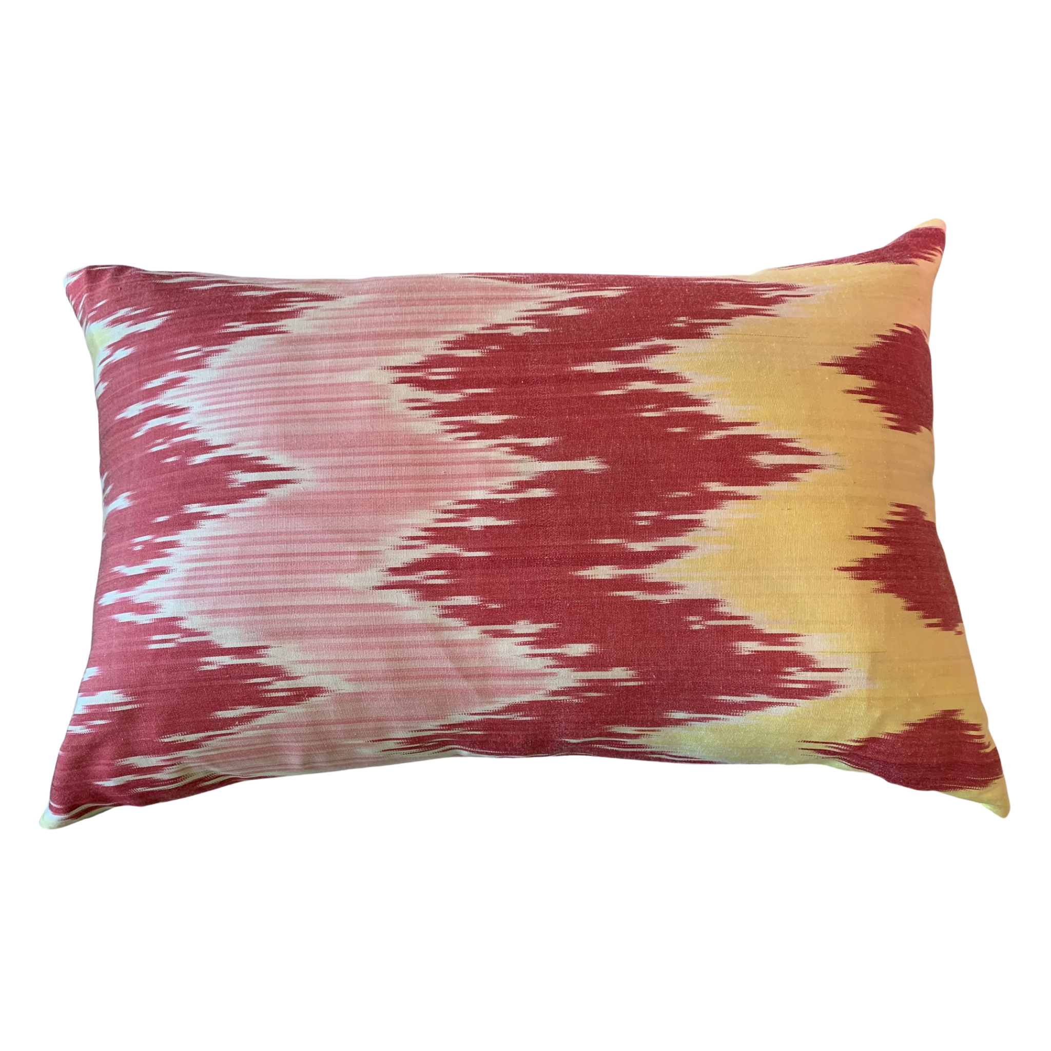 Ikat Pillow with Down Insert- Pink and Yellow