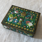 Load image into Gallery viewer, Green Chinese Brass and Enamel Box
